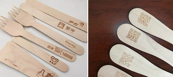 冷飲雪糕木棒雕刻打字，激光打標(biāo)機(jī)輕松完成